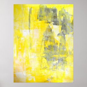 cinza 'Fator' e Poster Abstrato amarelo