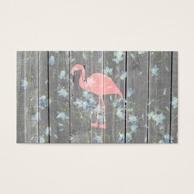 Cinza Flamingo Floral Rosa Impressão de Foto da Ma (Frente)