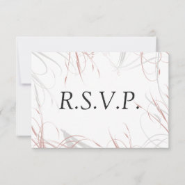 Cinza Floresce e Rosa Enrubescido Casamento RSVP