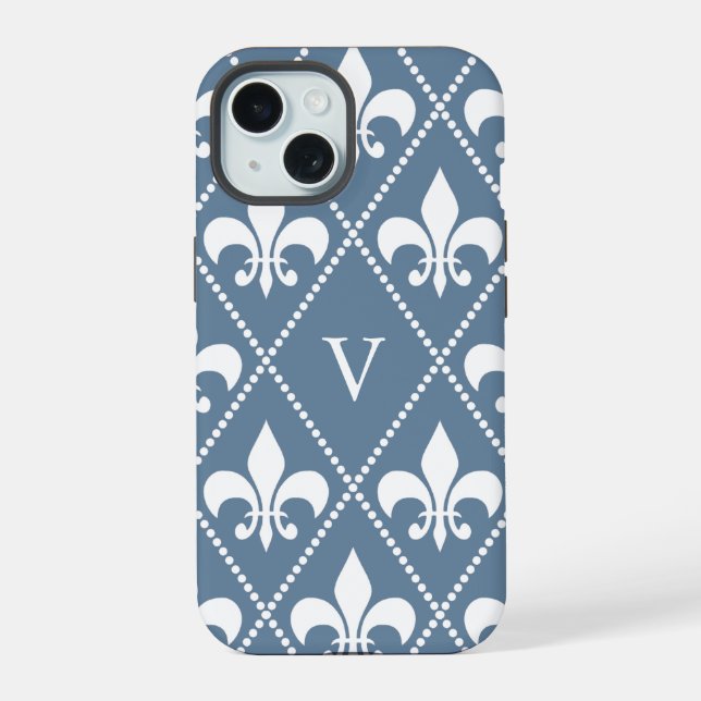Cinza Francês Fleur de Lis c/ monograma (Verso)