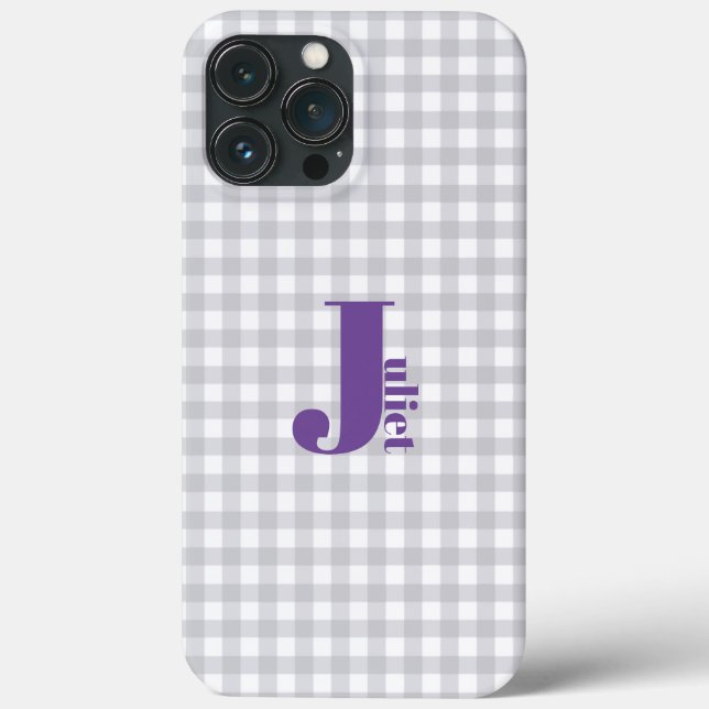cinza gingham Case-Mate capas de iphone (Verso)
