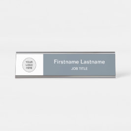 Cinza legal Sua Placa de Nome Moderno da Mesa de L