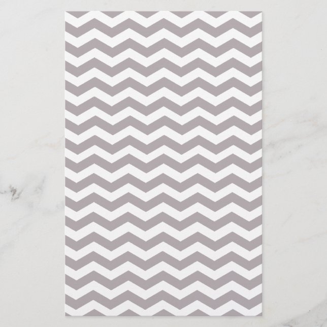Cinza Leve na moda e Padrão Zigzag Chevron Branco (Frente)