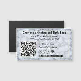 Cinza Magnética de Cartão de visita Silver Faux