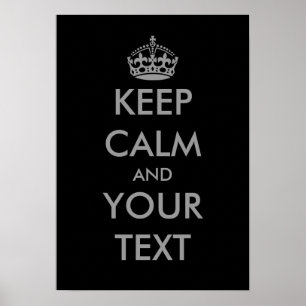 Cinza Mantenha calma e suas posters de texto