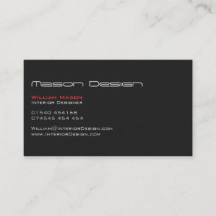 Cinza Mínimo de Texto da Cartão de visita Moderna