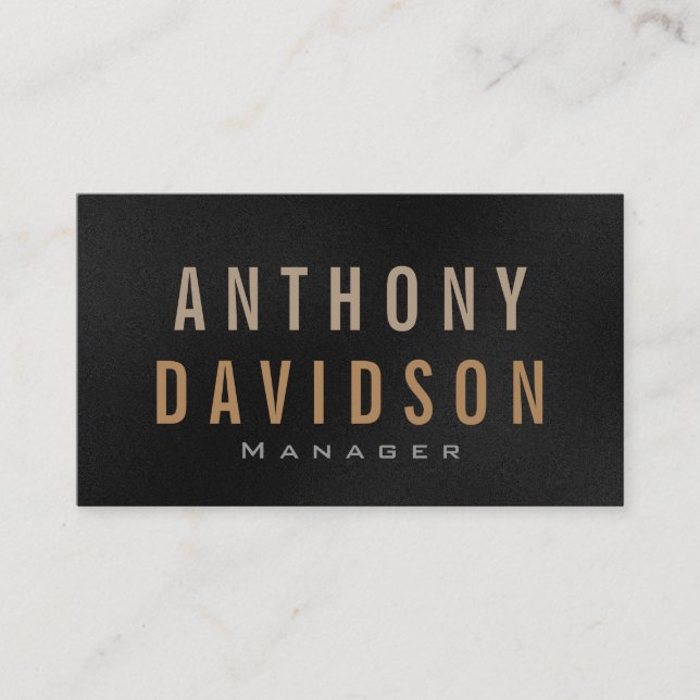 Cinza Moderna - Letras de Texto em Bold Cartão de  (Frente)