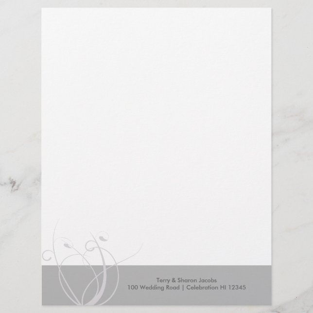 Cinza Moderno Papel de carta (Frente)