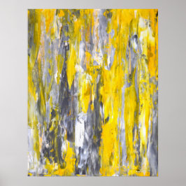 cinza 'Nails it' e Poster de 'Abstrato' Amarelo