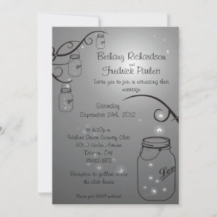 Cinza Negra De Convite Para Casamento De Jar Firef