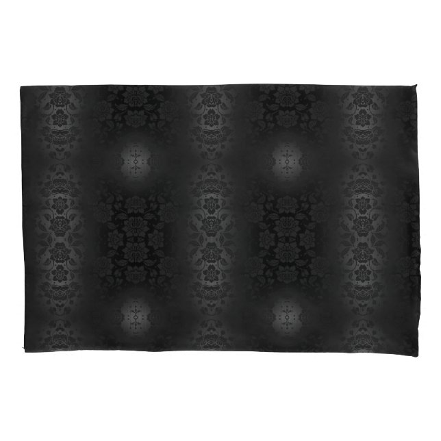 Cinza Negra Flores De Prata Flores Elegante (Frente)