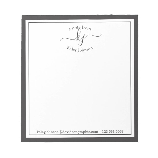 Cinza Personalizada | Da Mesa Do Bloco De Notas (Frente)