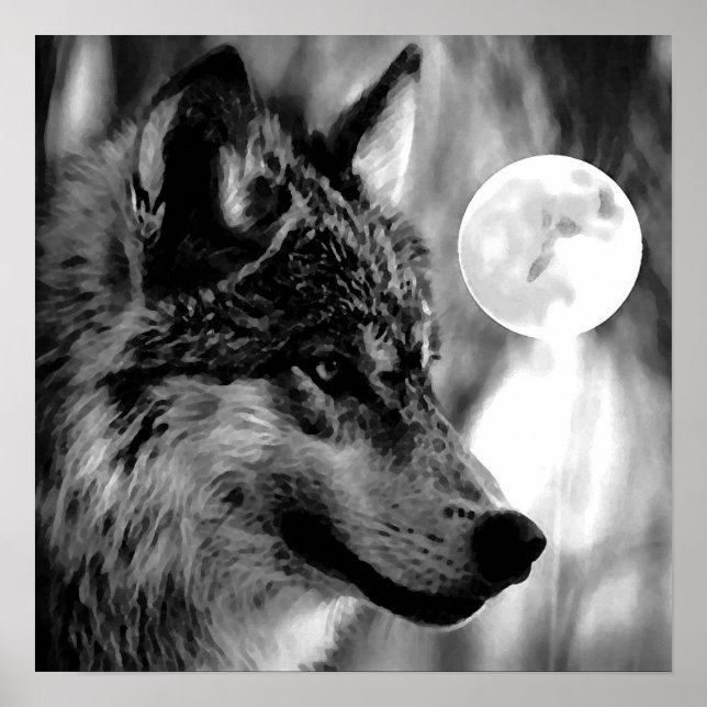 Cinza Poster de Wolf & Moon (Frente)
