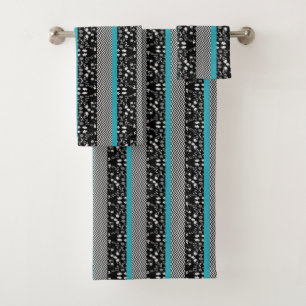Cinza/Preto Clássico e Conjunto de Toalhas Aqua