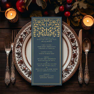 Cinza Real Medieval Sword Wedding Flat Menu