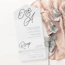 Cinza | Script Watermark Monograma Wedding