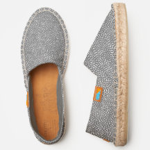 Cinza Silver Abstrato Modern Espadrille