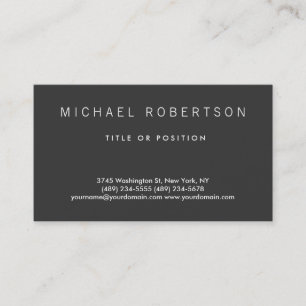 Cinza simples Cartão de visita moderno