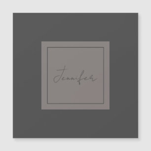Cinza Simples de Nome Elegante para Caligrafia
