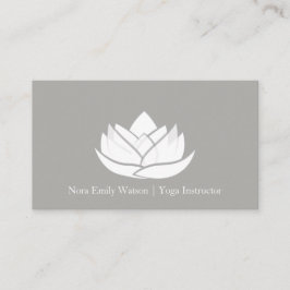 Cinza Simples e Cartão de visita de Flor de Lotus