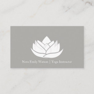 Cinza Simples e Cartão de visita de Flor de Lotus 