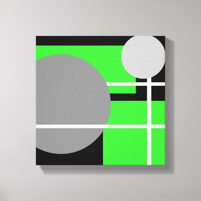 Cinza Verde Moderna Branco - Canvas (Frente)