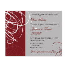 Cinza Vermelha Elegante de Orçamento Convite de fe