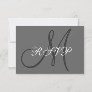 Cinza Wedding inicial simples de RSVP