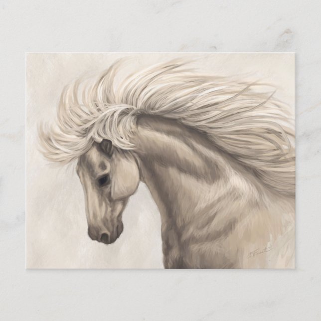 Cinza White Ivory Horse Wild Mane (Frente)