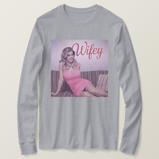 Cinza Wifey T-Shirt (Frente do Design)