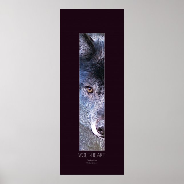 (Cinza) WOLF HEART Art Poster (Frente)
