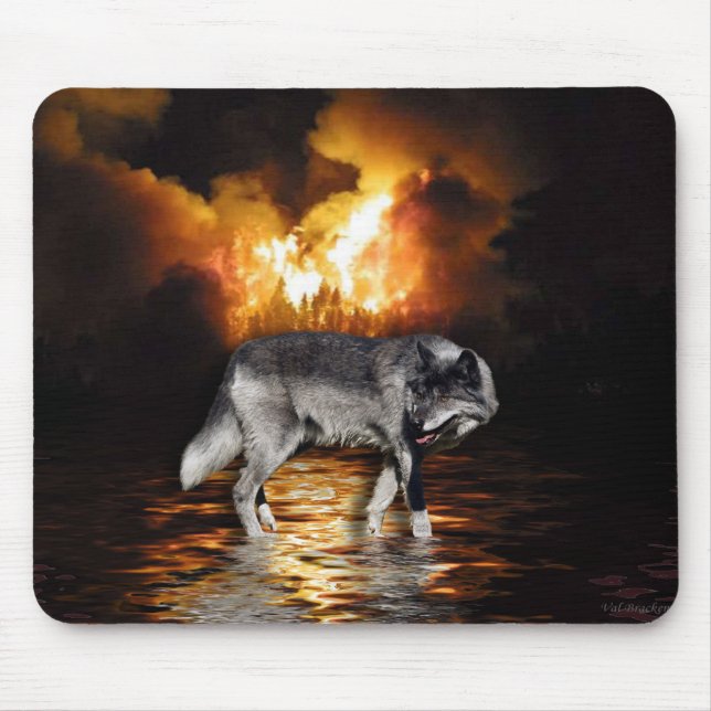 Cinza Wolf Mousepad (Frente)