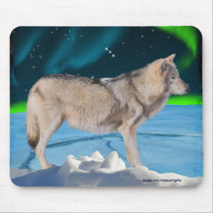 Cinza Wolf & Norte Lights Fantasy Mousepad