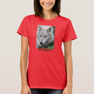 Cinza Wolf Portrait Wildlife T-Shirt