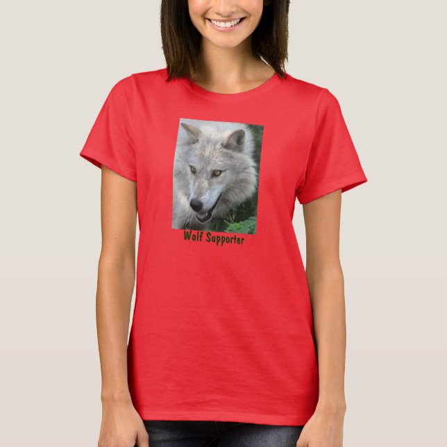 Cinza Wolf Portrait Wildlife T-Shirt (Frente)
