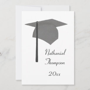 Cinzas, Bonés de formatura pretos e convites para