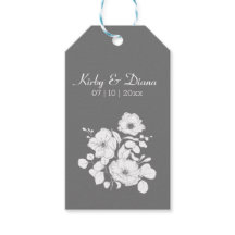 Cinzas bonito e Etiquetas de Presente de Casamento