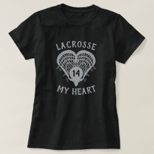 Cinzas De Prata Lacrosse Minha Camiseta Cardíaca