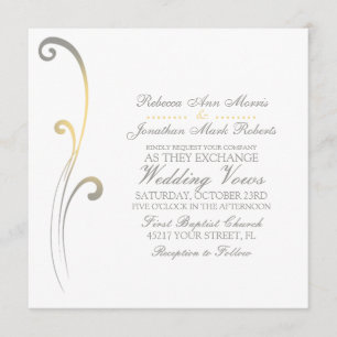 Cinzas e Convite para Casamento Amarelo