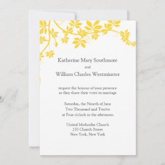 Cinzas E Convites De Casamento Amarelo