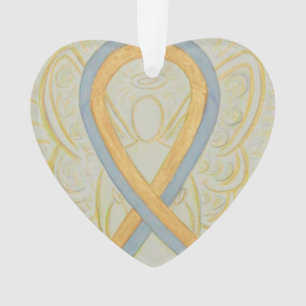 Cinzas e ornamentos de Anjo de Fita de Sensibiliza