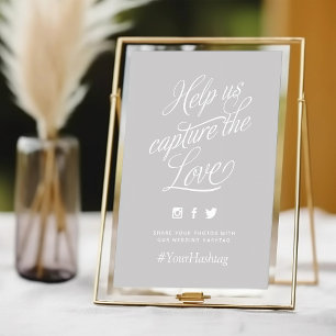 Cinzas e sinal Wedding personalizado branco de