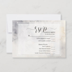 Cinzas Elegantes RSVP e Nuvens Suaves Douradas Pál