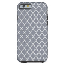 Cinzas Escuras Chic e Padrão Quatrefoil Branco Mar