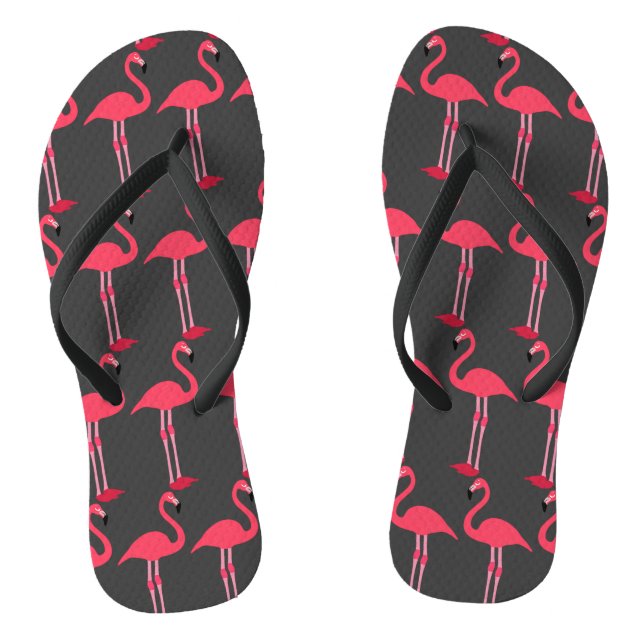 Cinzas Flamingo Chinelos Pretos (Pé da cama)