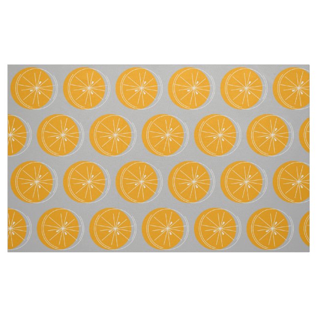Cinzas impressão de tecido branco Citrus Orange (Fat Quarter)