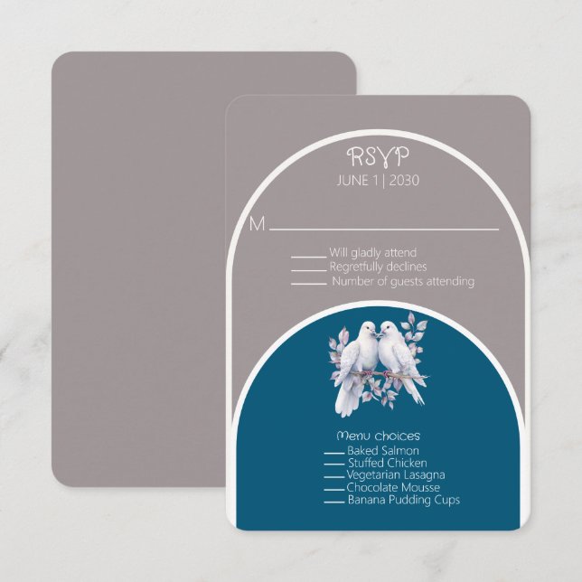 Cinzas leves e anéis e arcos azuis oceânicos (Frente/Verso)