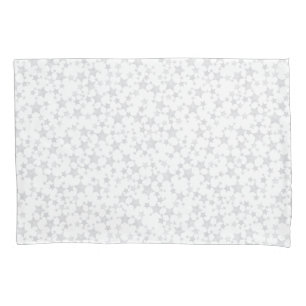Cinzas pálidas em branco Padrão de Estrelas Lino