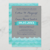 Cinzas Personalizadas Em Convites de casamento Mar