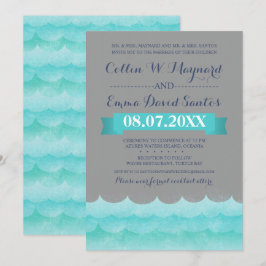 Cinzas Personalizadas Em Convites de casamento Mar